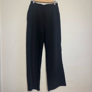 Halara Wide‎ Leg Ribbed Pull On Stretchy Black Pants